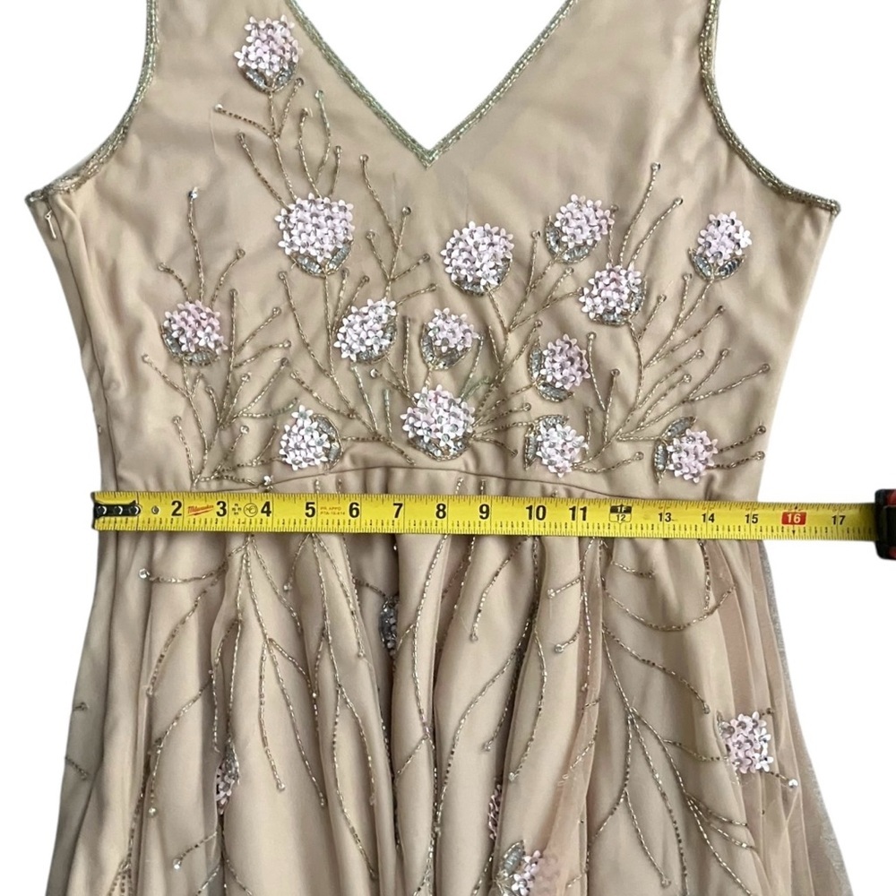 Adrianna Papell Beaded‎ Ivory Formal Gown Wedding Mother of the Bride Dress 16 - Picture 7 of 12